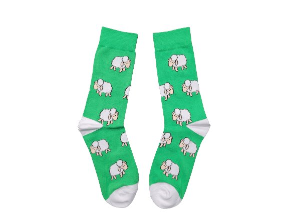 Green sheep socks